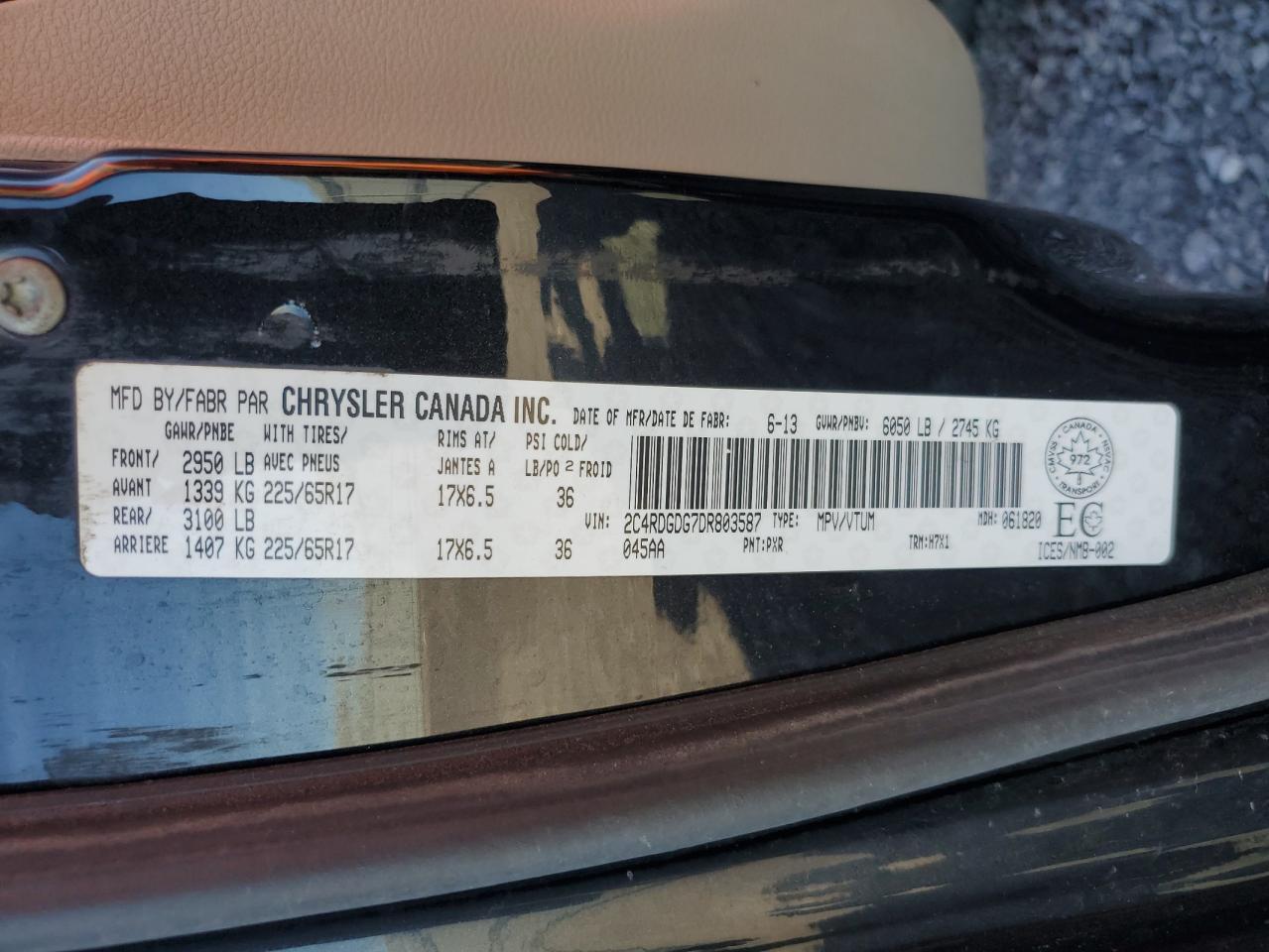 2C4RDGDG7DR803587 2013 Dodge Grand Caravan Crew