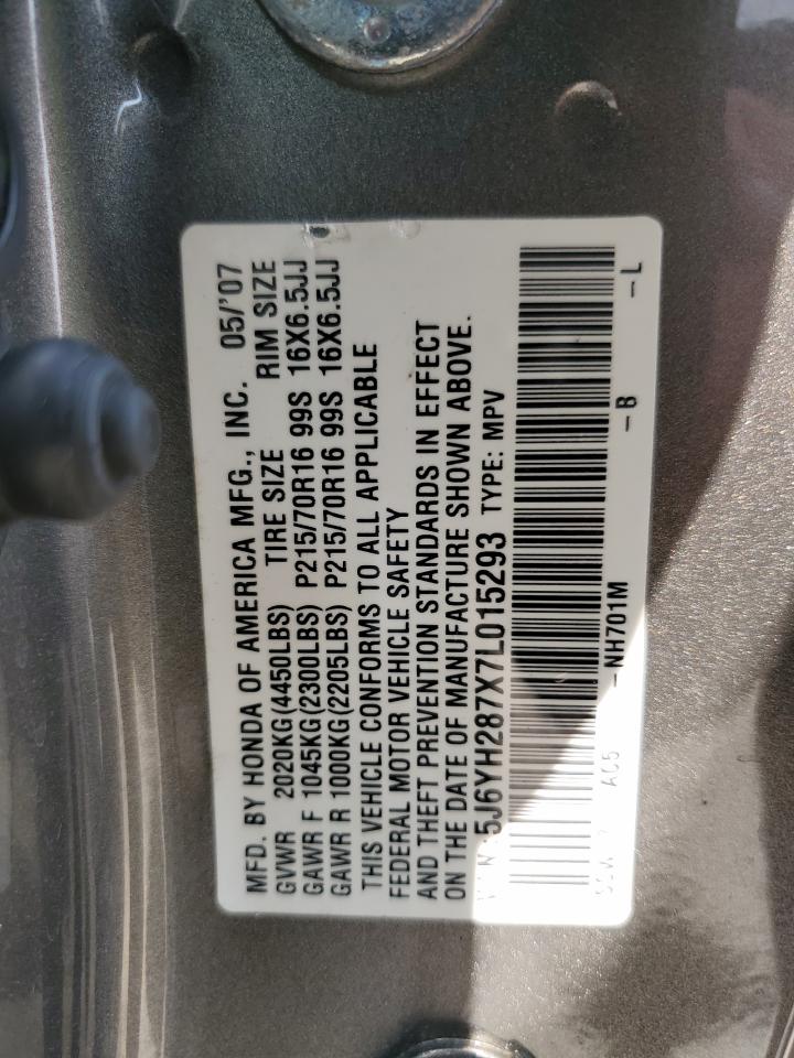 2007 Honda Element Ex VIN: 5J6YH287X7L015293 Lot: 66107704