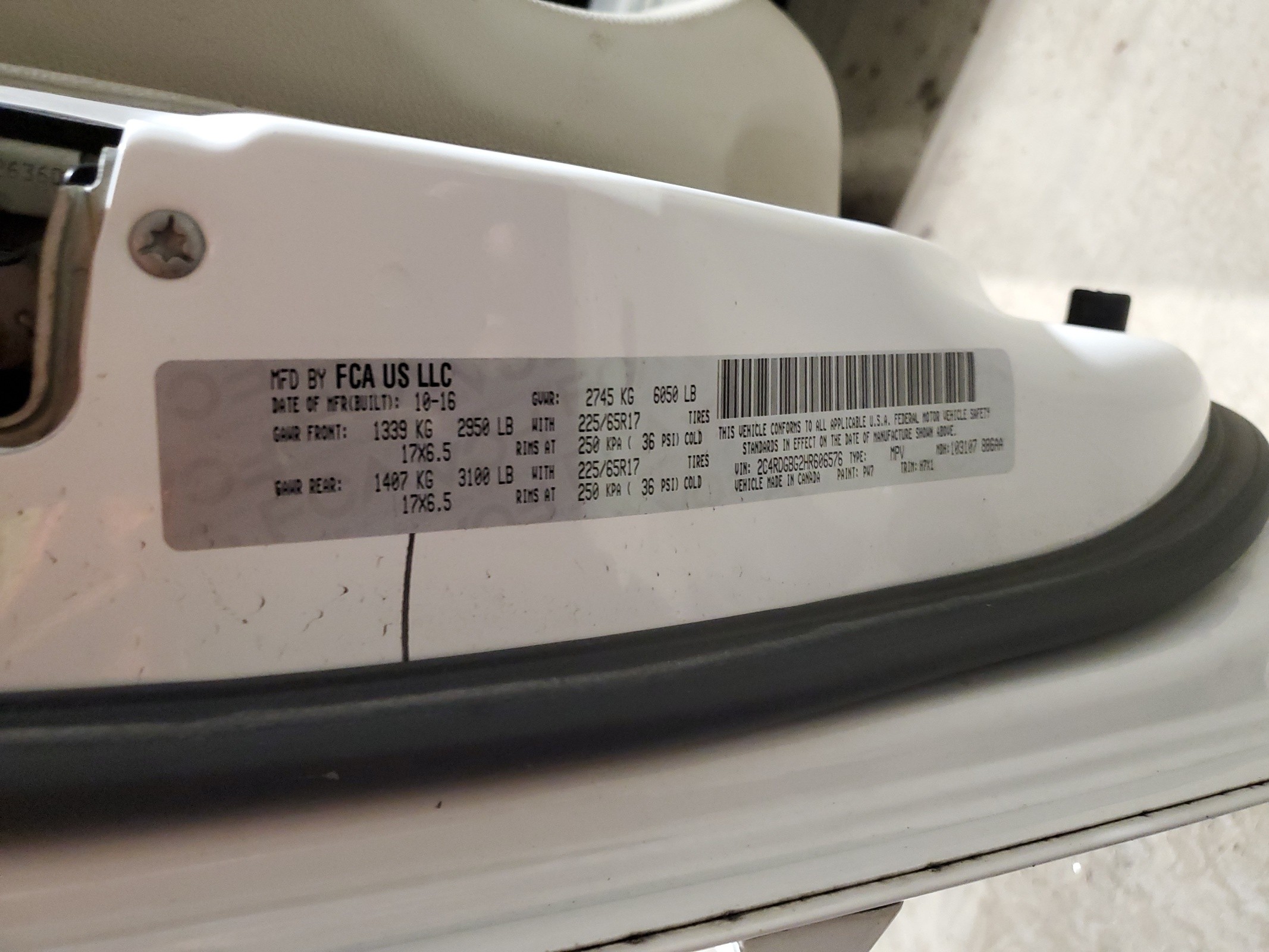 2C4RDGBG2HR606576 2017 Dodge Grand Caravan Se