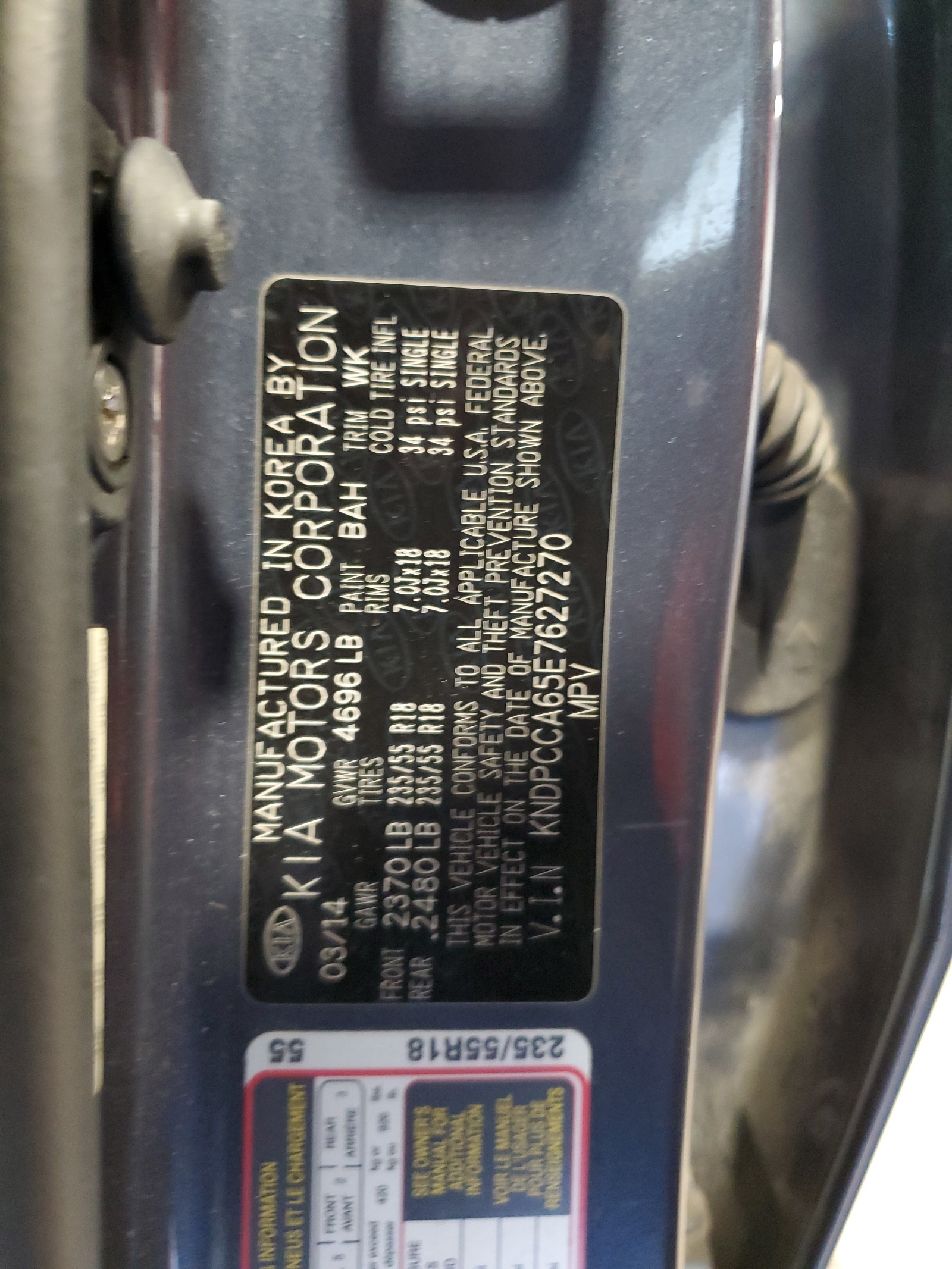 KNDPCCA65E7627270 2014 Kia Sportage Sx