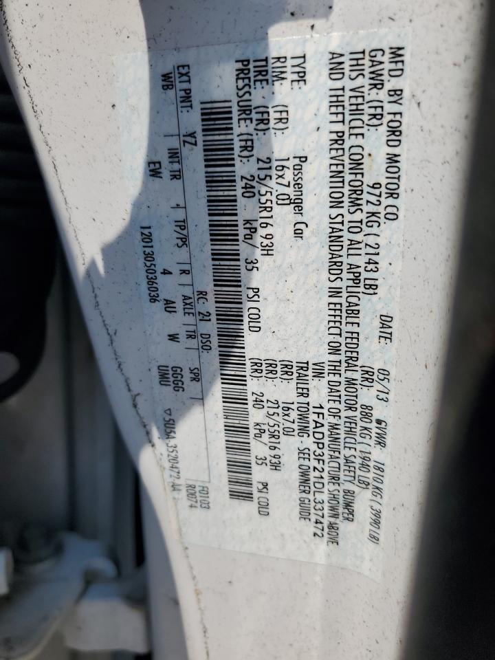1FADP3F21DL337472 2013 Ford Focus Se 1FADP3F21DL337472 2013 Ford Focus Se