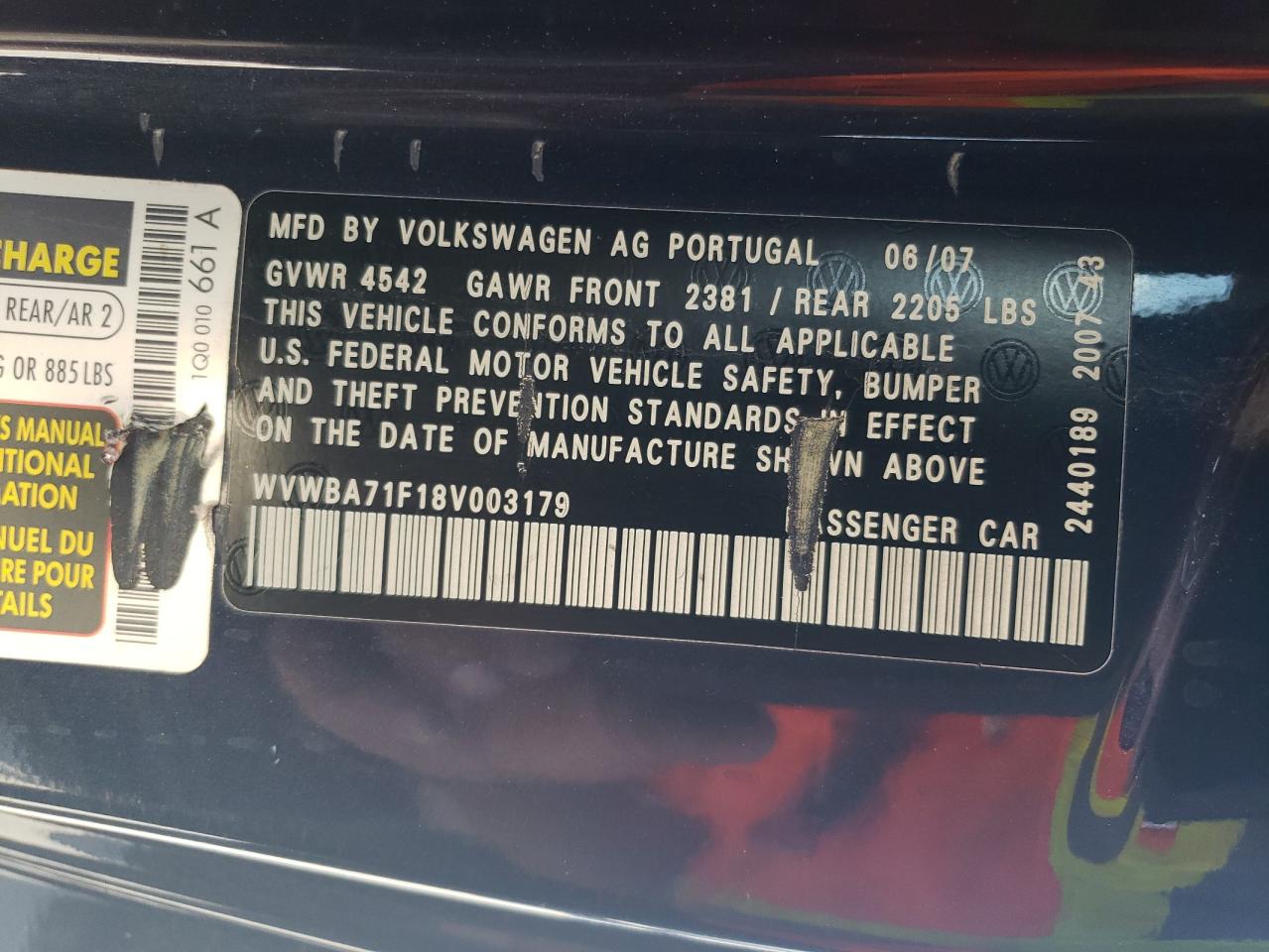 2008 Volkswagen Eos Turbo VIN: WVWBA71F18V003179 Lot: 66016774