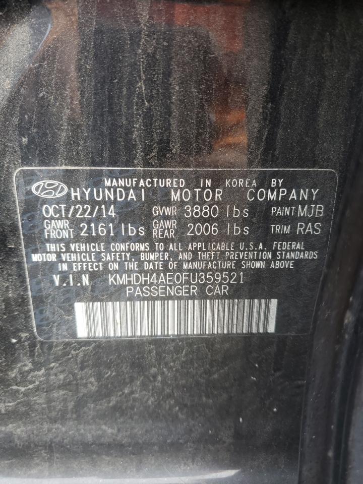 2015 Hyundai Elantra Se VIN: KMHDH4AE0FU359521 Lot: 68147644