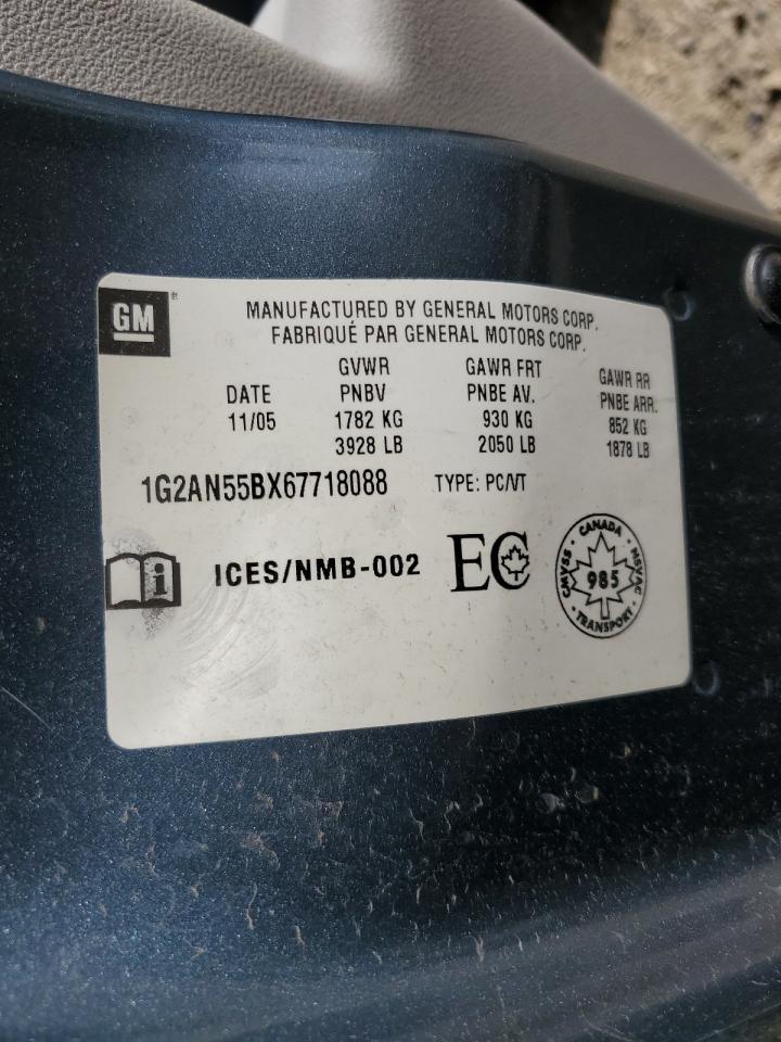 2006 Pontiac Pursuit Gt VIN: 1G2AN55BX67718088 Lot: 66191144