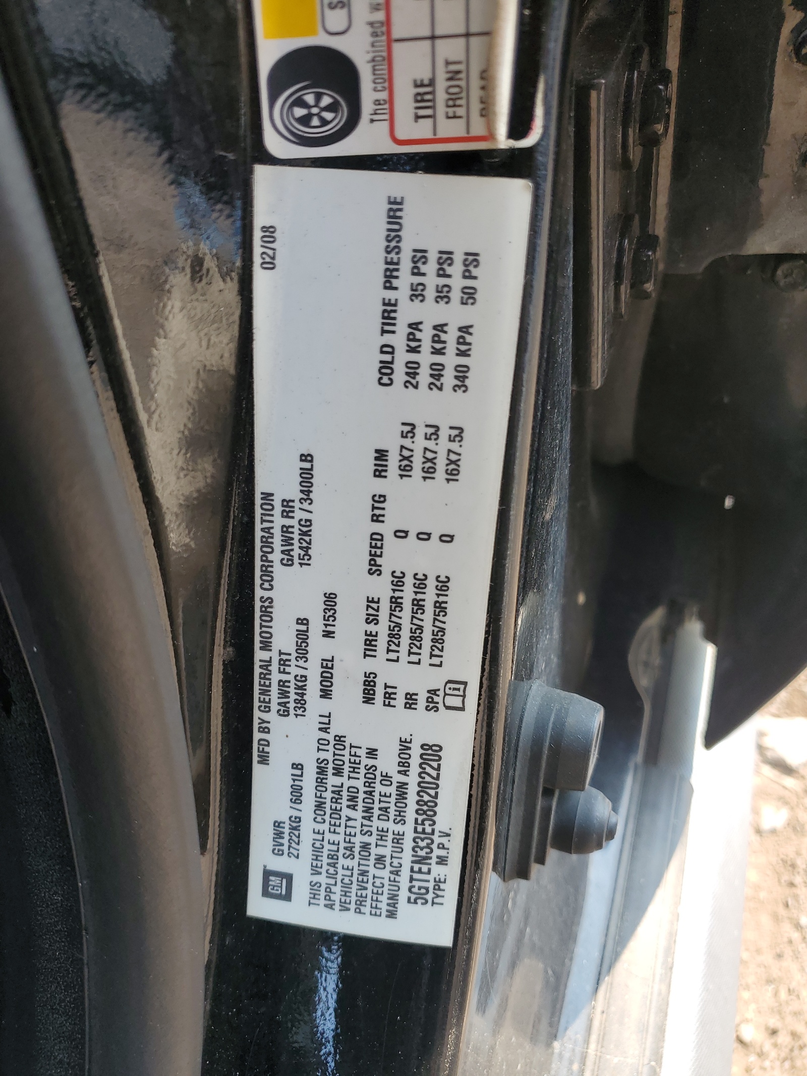 5GTEN33E588202208 2008 Hummer H3 Adventure