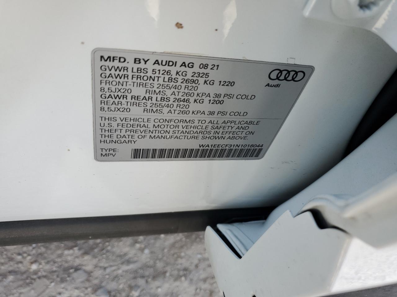 2022 Audi Q3 Premium Plus S Line 45 VIN: WA1EECF31N1018044 Lot: 67486544