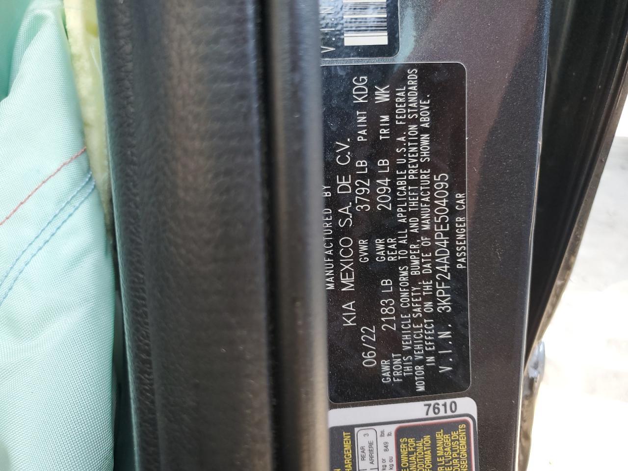 3KPF24AD4PE504095 2023 Kia Forte Lx