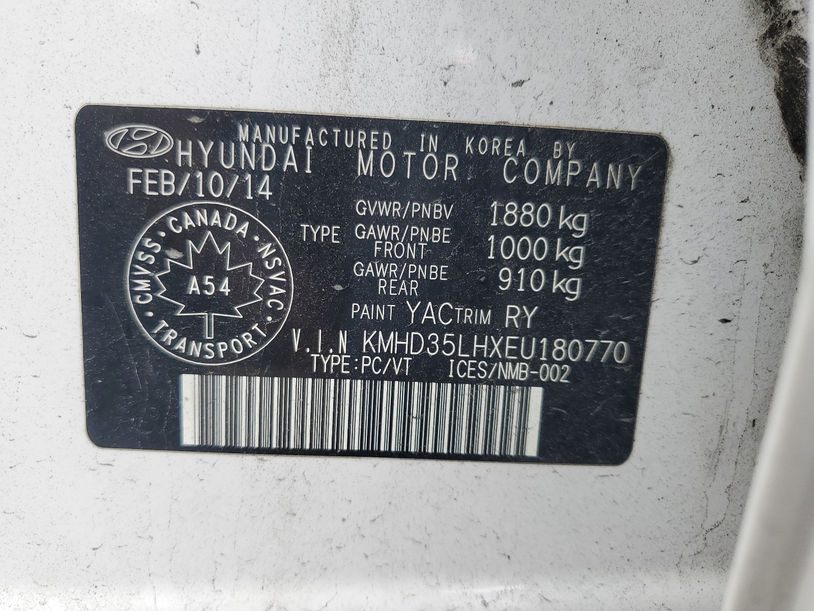 KMHD35LHXEU180770 2014 Hyundai Elantra Gt