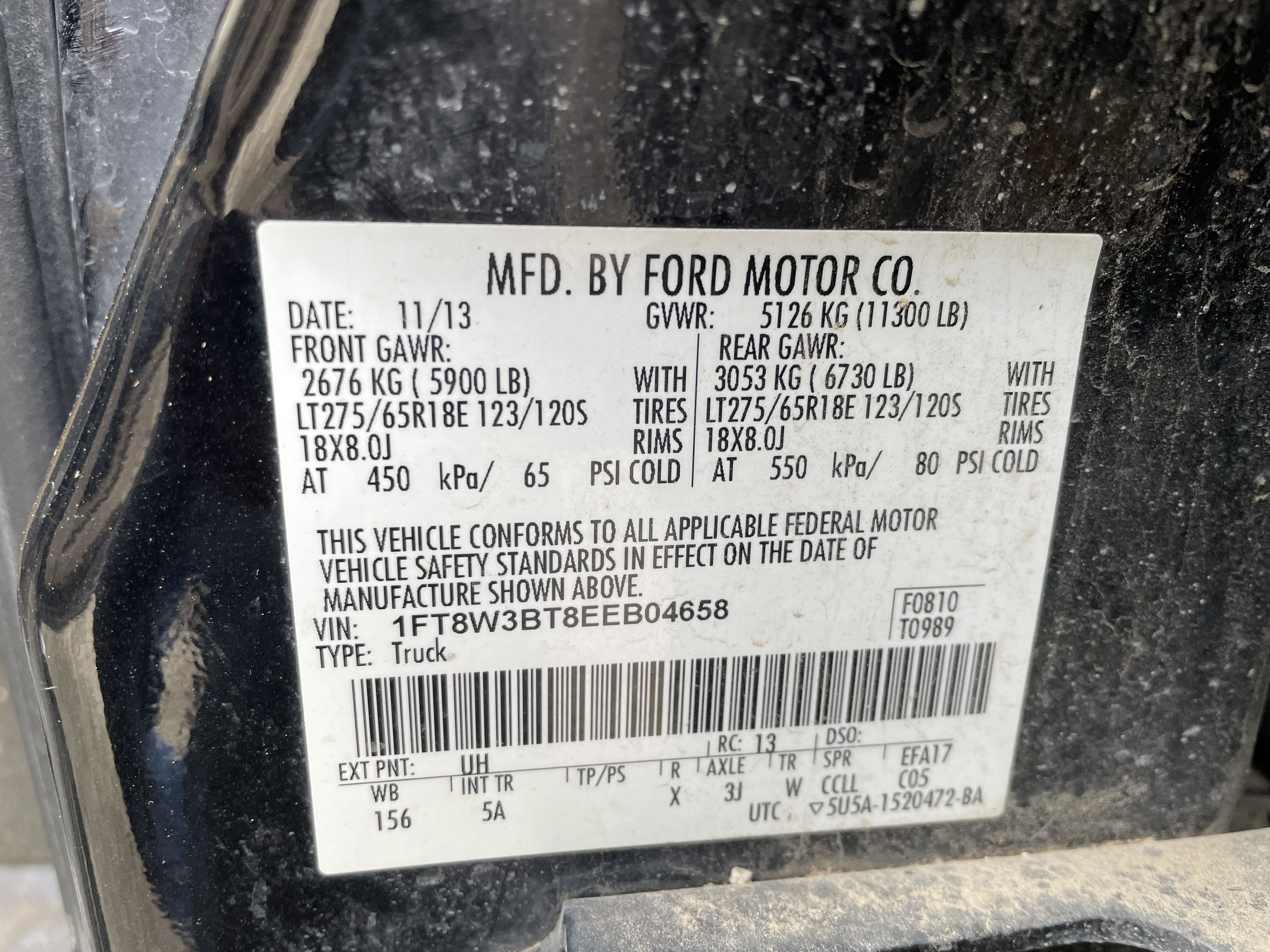 2014 Ford F350 Super Duty vin: 1FT8W3BT8EEB04658