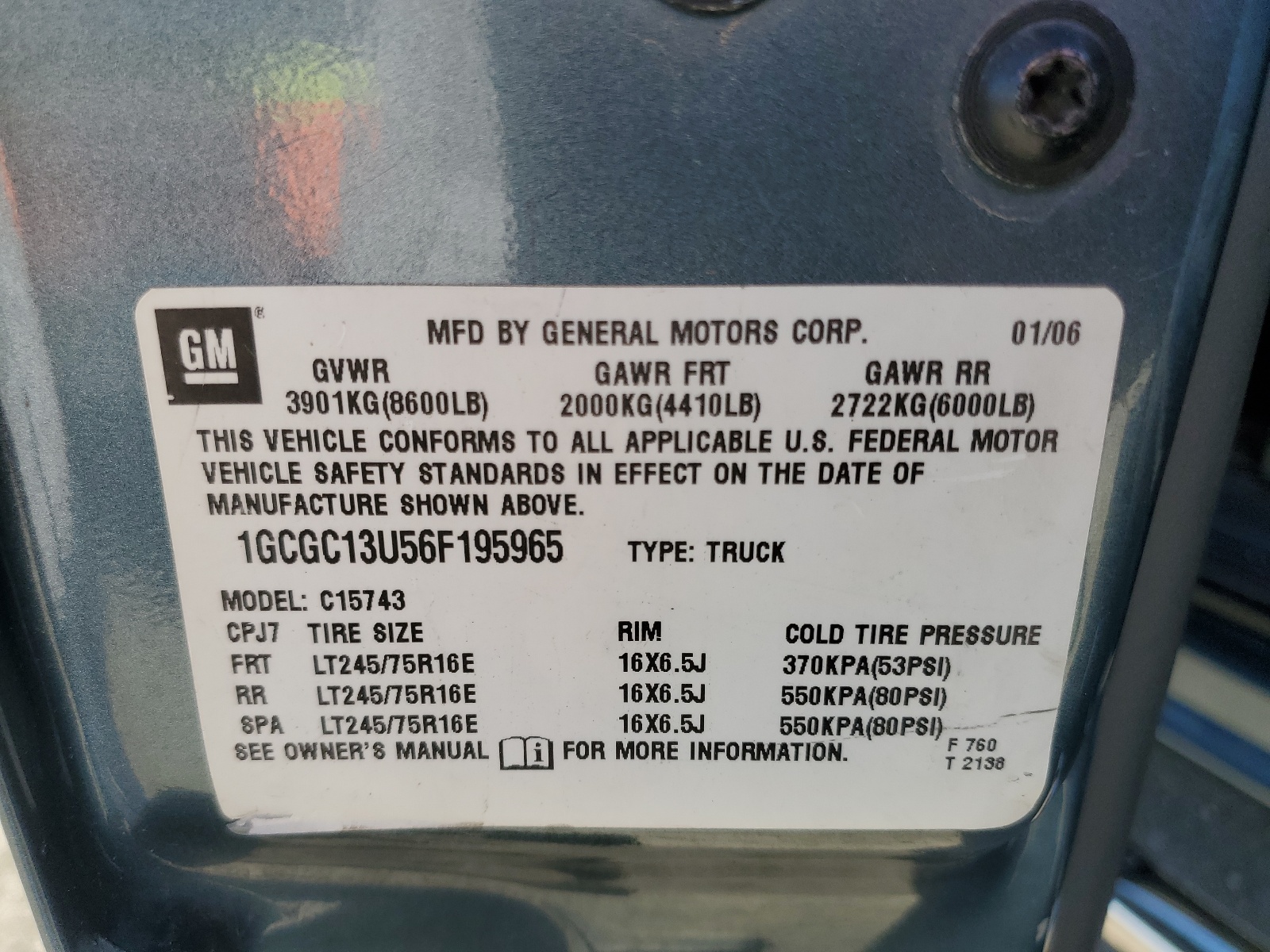 1GCGC13U56F195965 2006 Chevrolet Silverado C1500 Heavy Duty