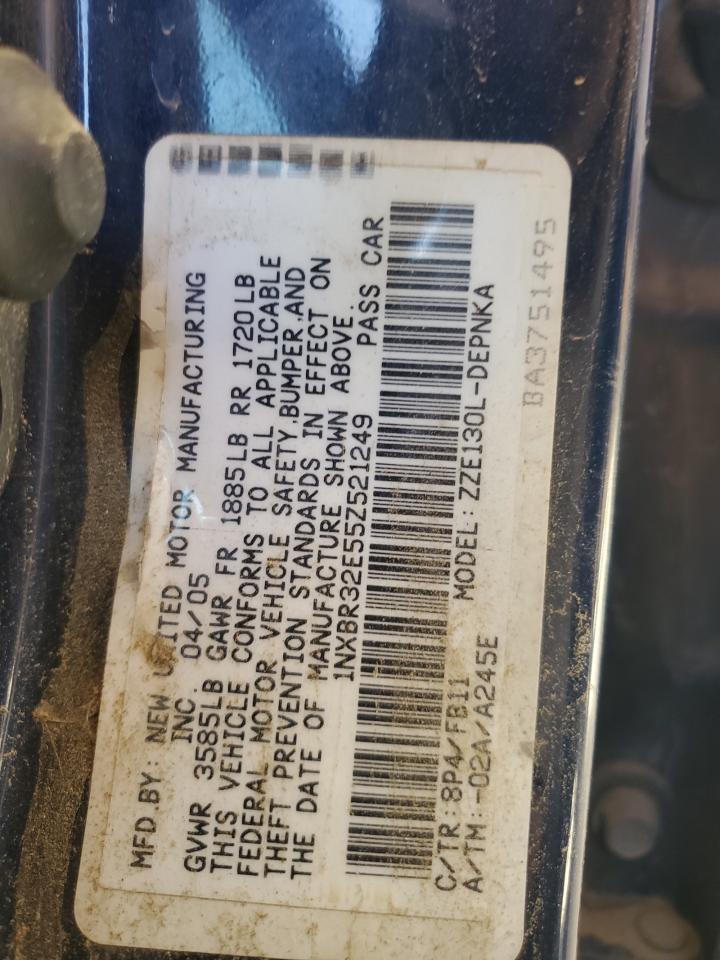 2005 Toyota Corolla Ce VIN: 1NXBR32E55Z521249 Lot: 67583174