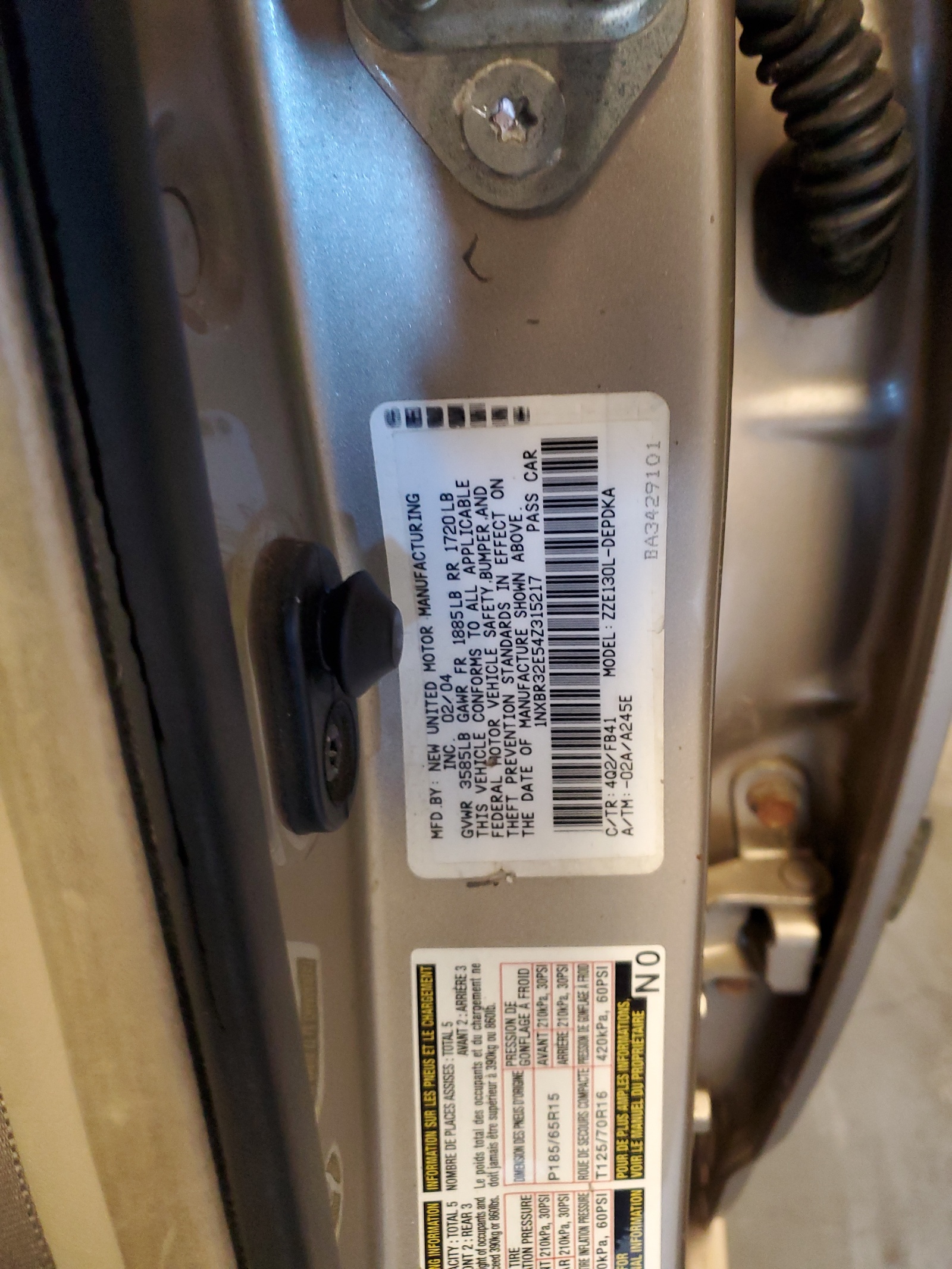 1NXBR32E54Z315217 2004 Toyota Corolla Ce