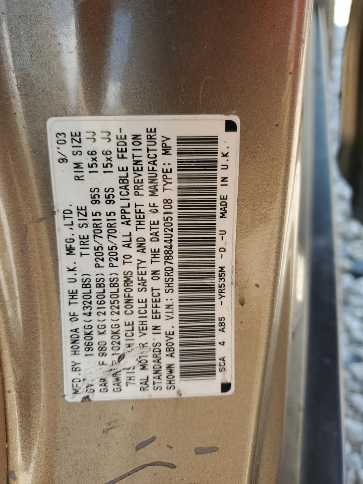 2004 Honda Cr-V Ex VIN: SHSRD78844U205108 Lot: 67331324