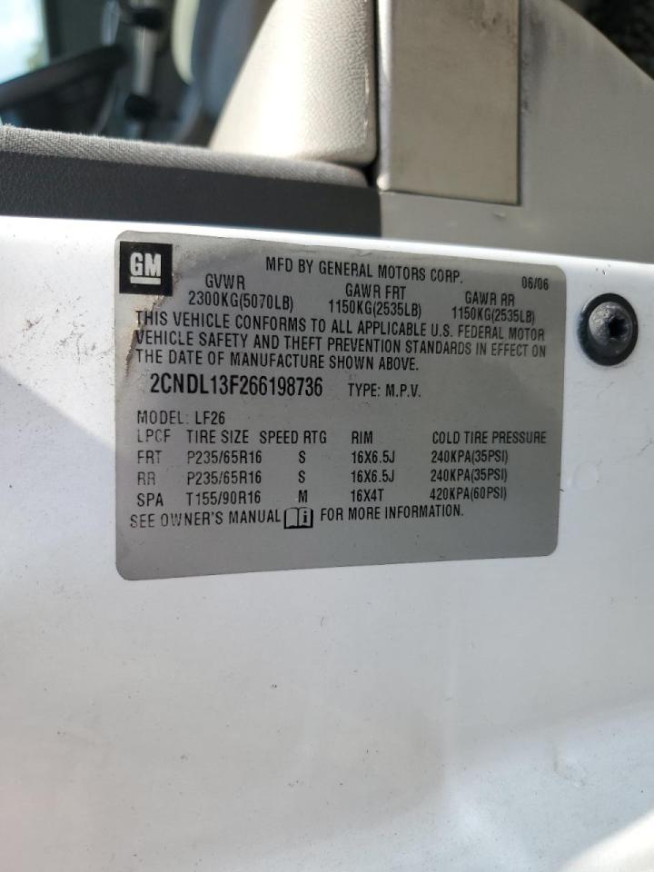 2CNDL13F266198736 2006 Chevrolet Equinox Ls