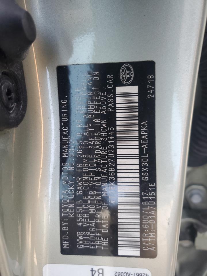 4T1BK36B27U231445 2007 Toyota Avalon Xl