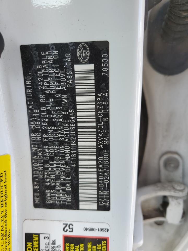 4T1B11HK2JU666445 2018 TOYOTA CAMRY - Image 12