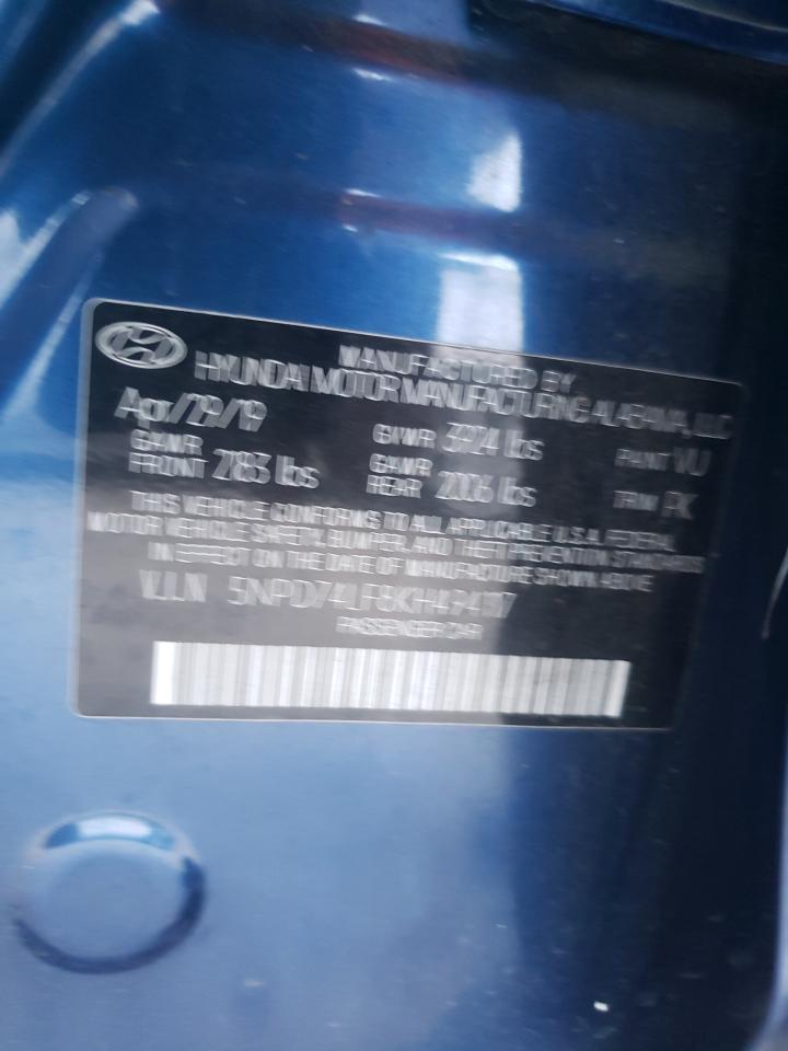 2019 Hyundai Elantra Se VIN: 5NPD74LF8KH494117 Lot: 65235724