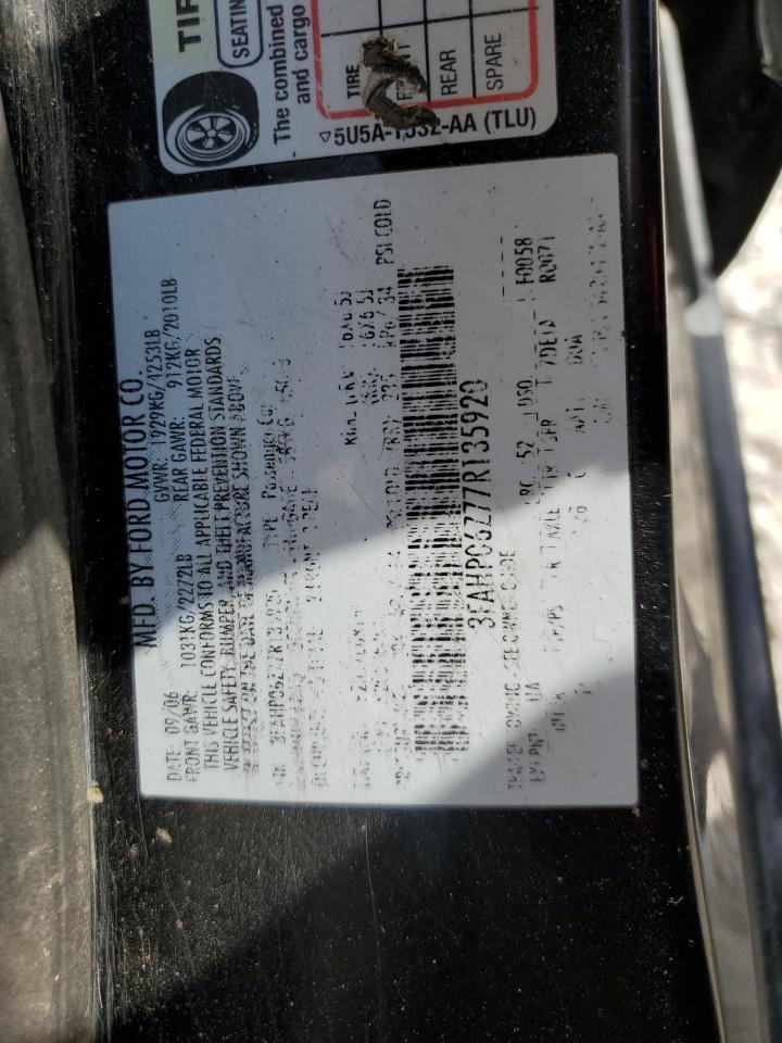 2007 Ford Fusion S VIN: 3FAHP06Z77R135920 Lot: 65845084