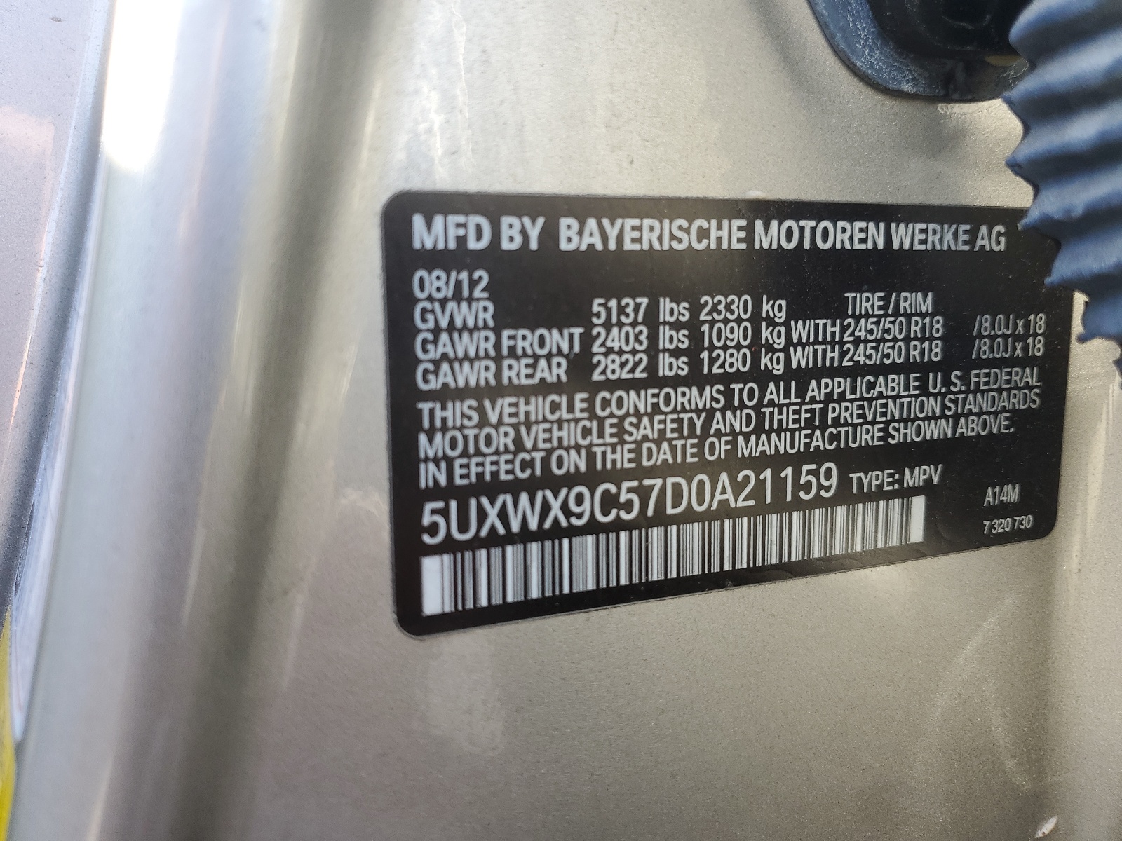 5UXWX9C57D0A21159 2013 BMW X3 xDrive28I