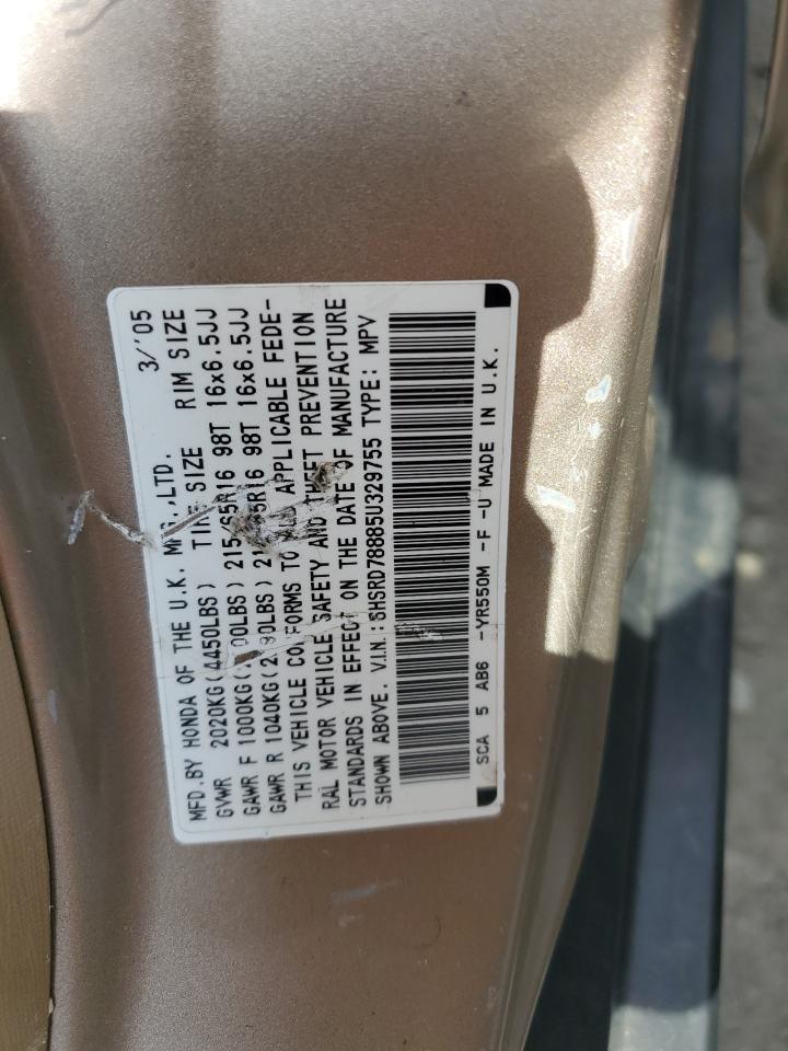 2005 Honda Cr-V Ex VIN: SHSRD78885U329755 Lot: 65779464