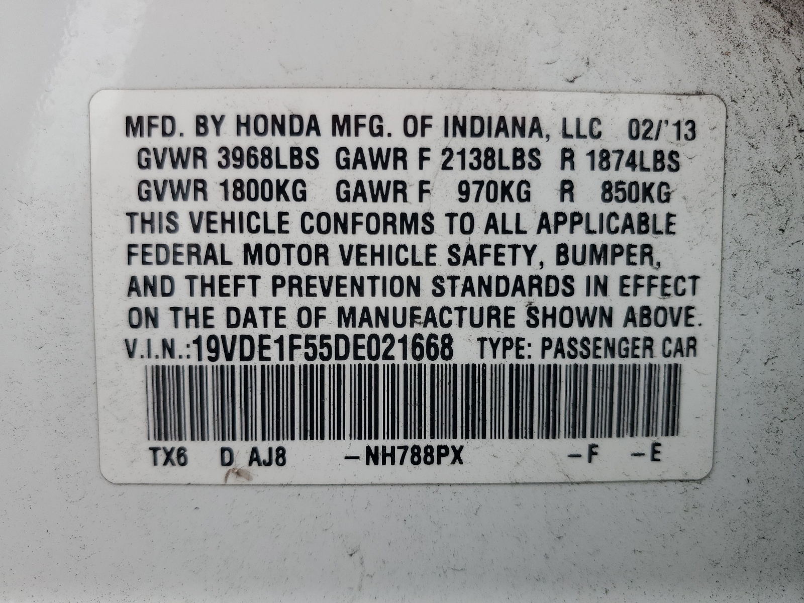 19VDE1F55DE021668 2013 Acura Ilx 20 Premium