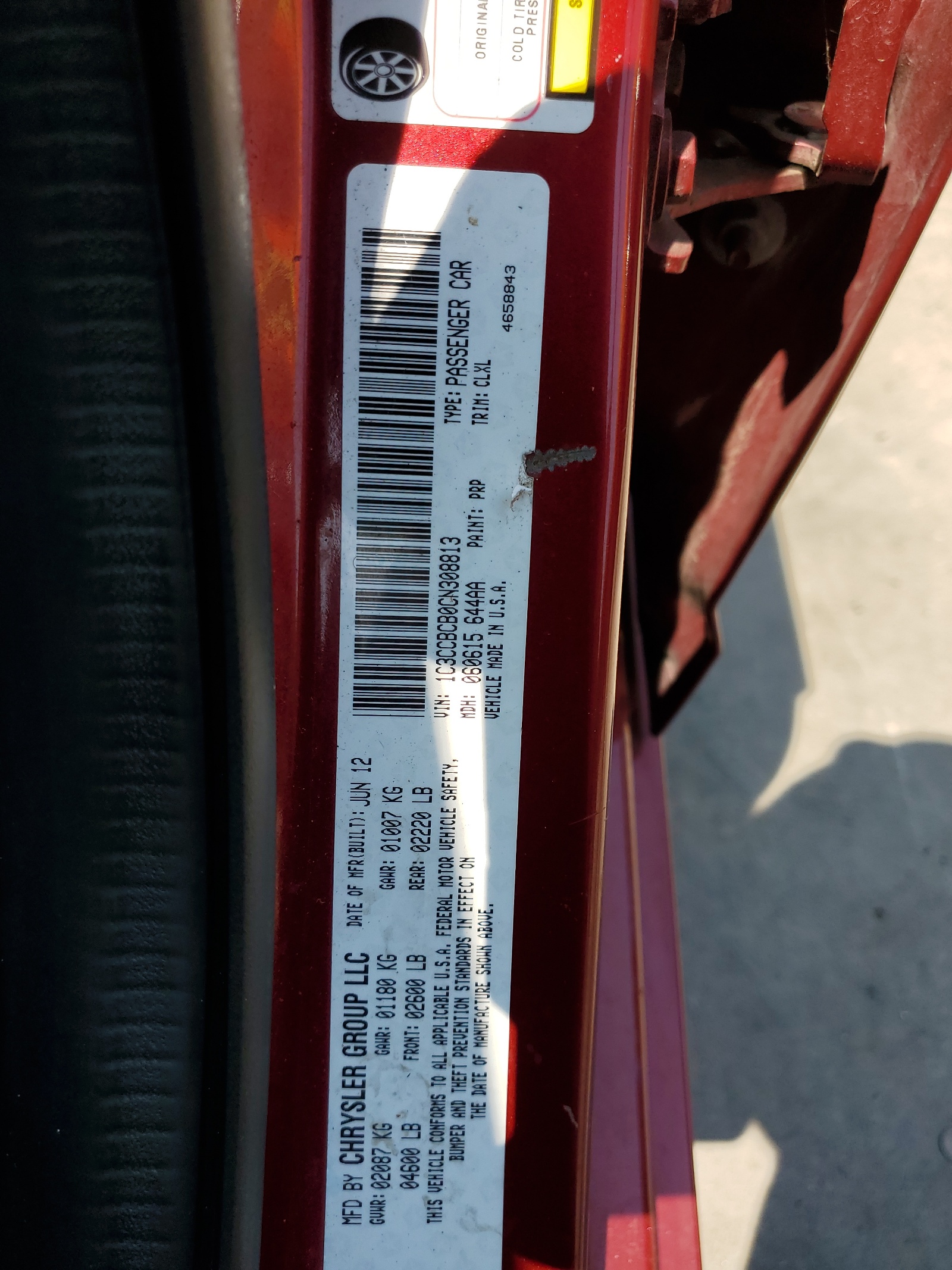 1C3CCBCB0CN308813 2012 Chrysler 200 Limited