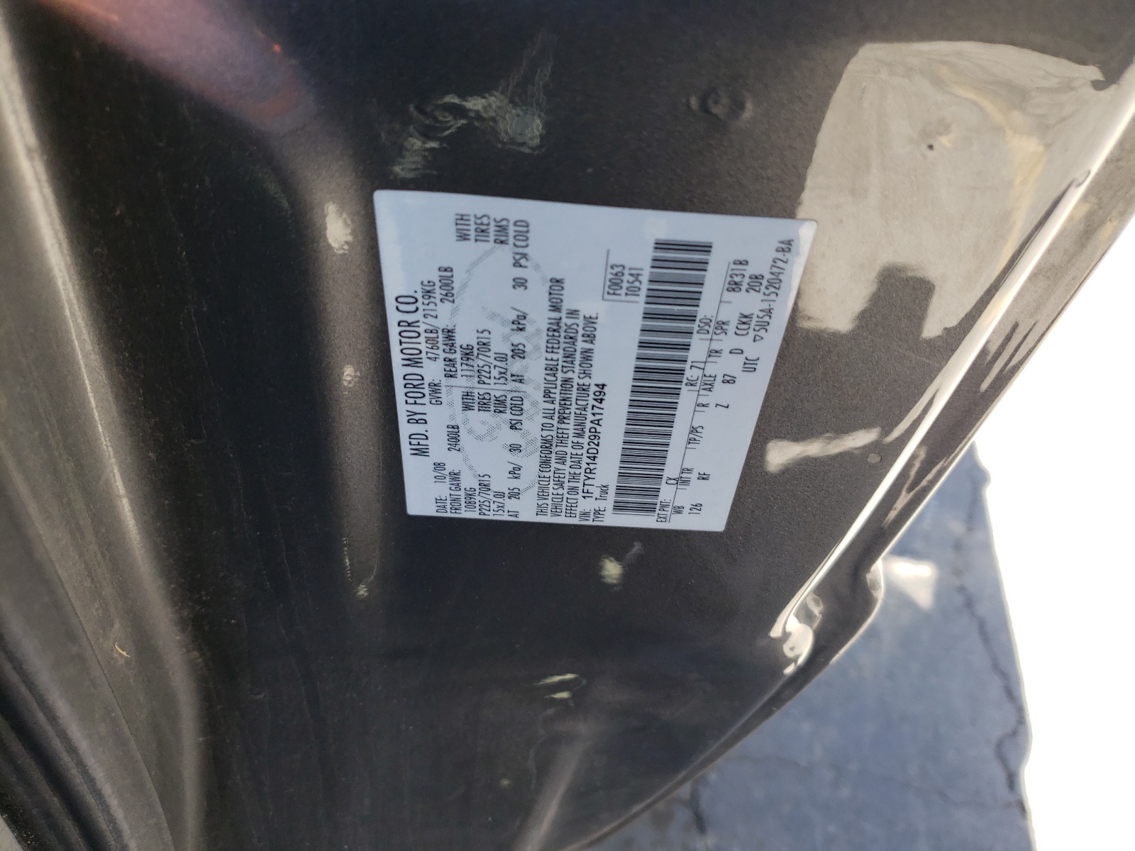 1FTYR14D29PA17494 2009 Ford Ranger Super Cab