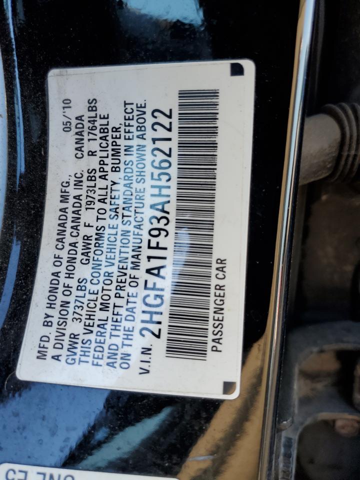 2010 Honda Civic Exl VIN: 2HGFA1F93AH562122 Lot: 67441624