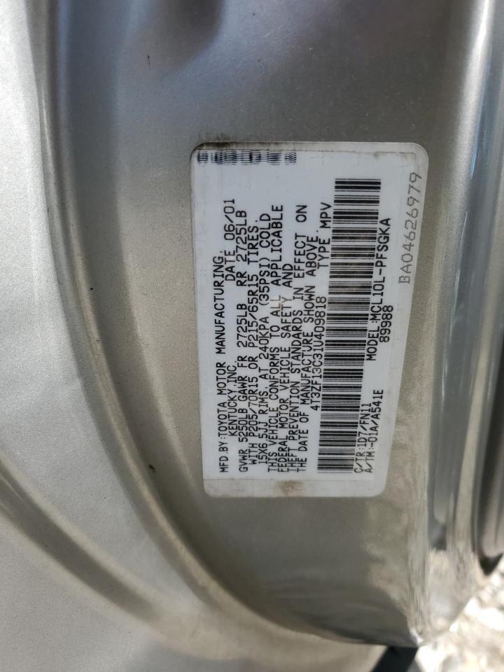 2001 Toyota Sienna Le VIN: 4T3ZF13C31U409818 Lot: 68673214