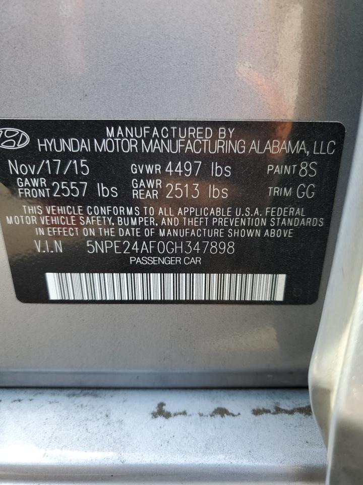 5NPE24AF0GH347898 2016 Hyundai Sonata Se