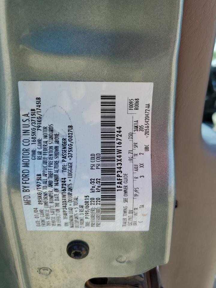 1FAFP343X4W167244 2004 Ford Focus Se Comfort