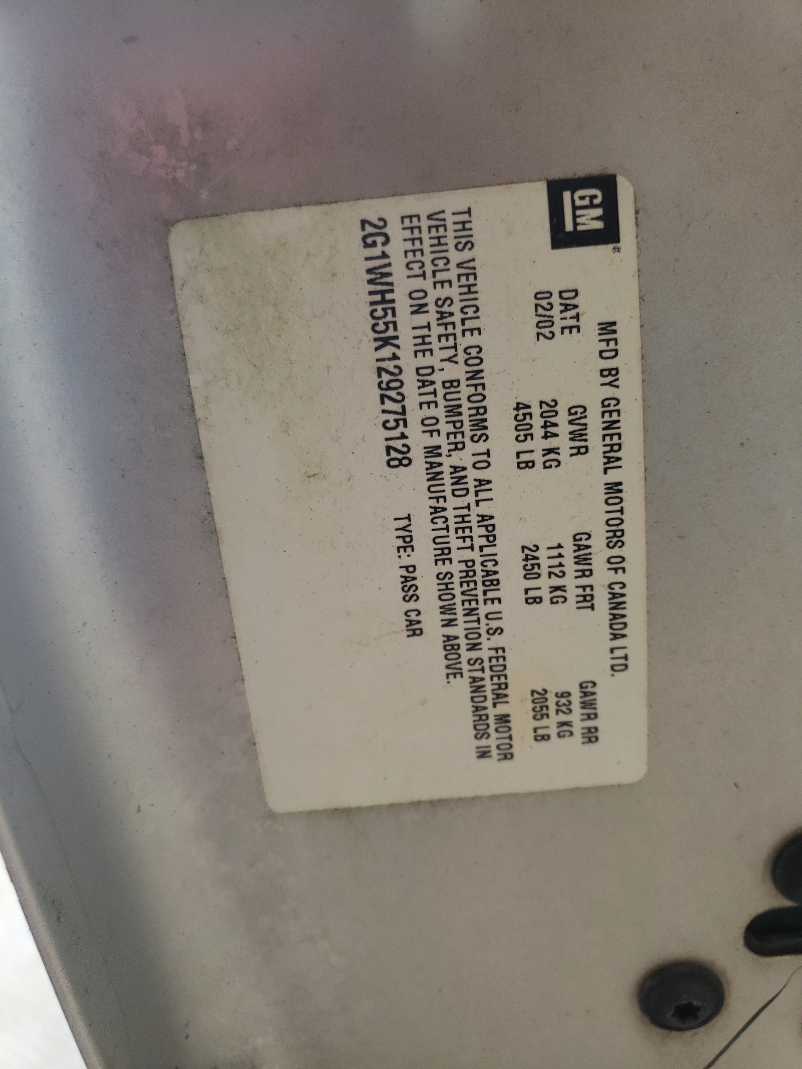 2G1WH55K129275128 2002 Chevrolet Impala Ls