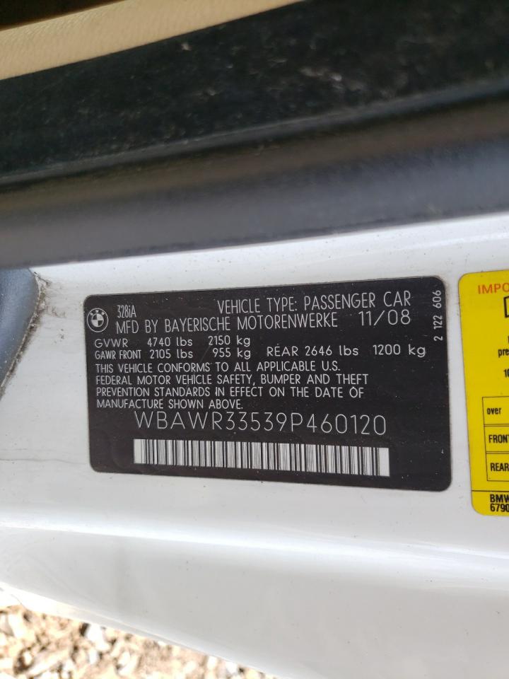2009 BMW 328 I Sulev VIN: WBAWR33539P460120 Lot: 67389524