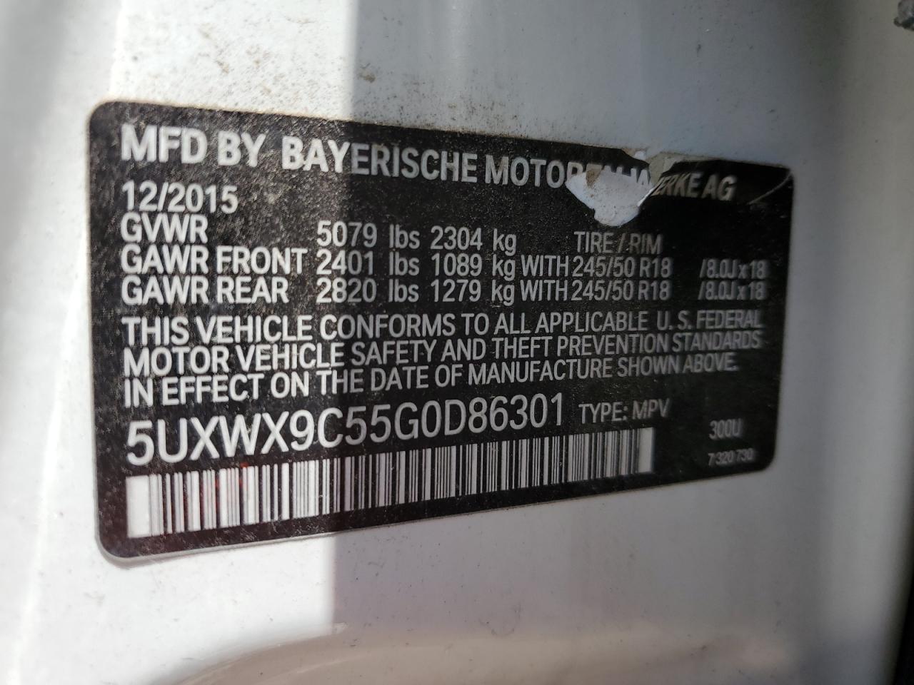 VIN 5UXWX9C55G0D86301 2016 BMW X3 no.13