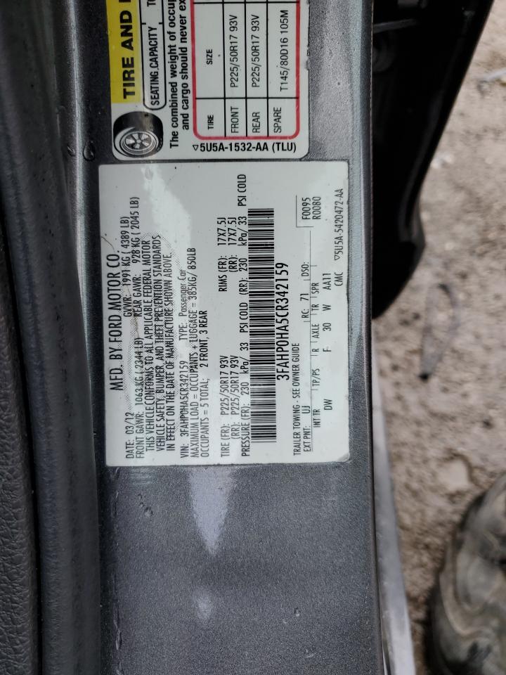 3FAHP0HA5CR342159 2012 Ford Fusion Se