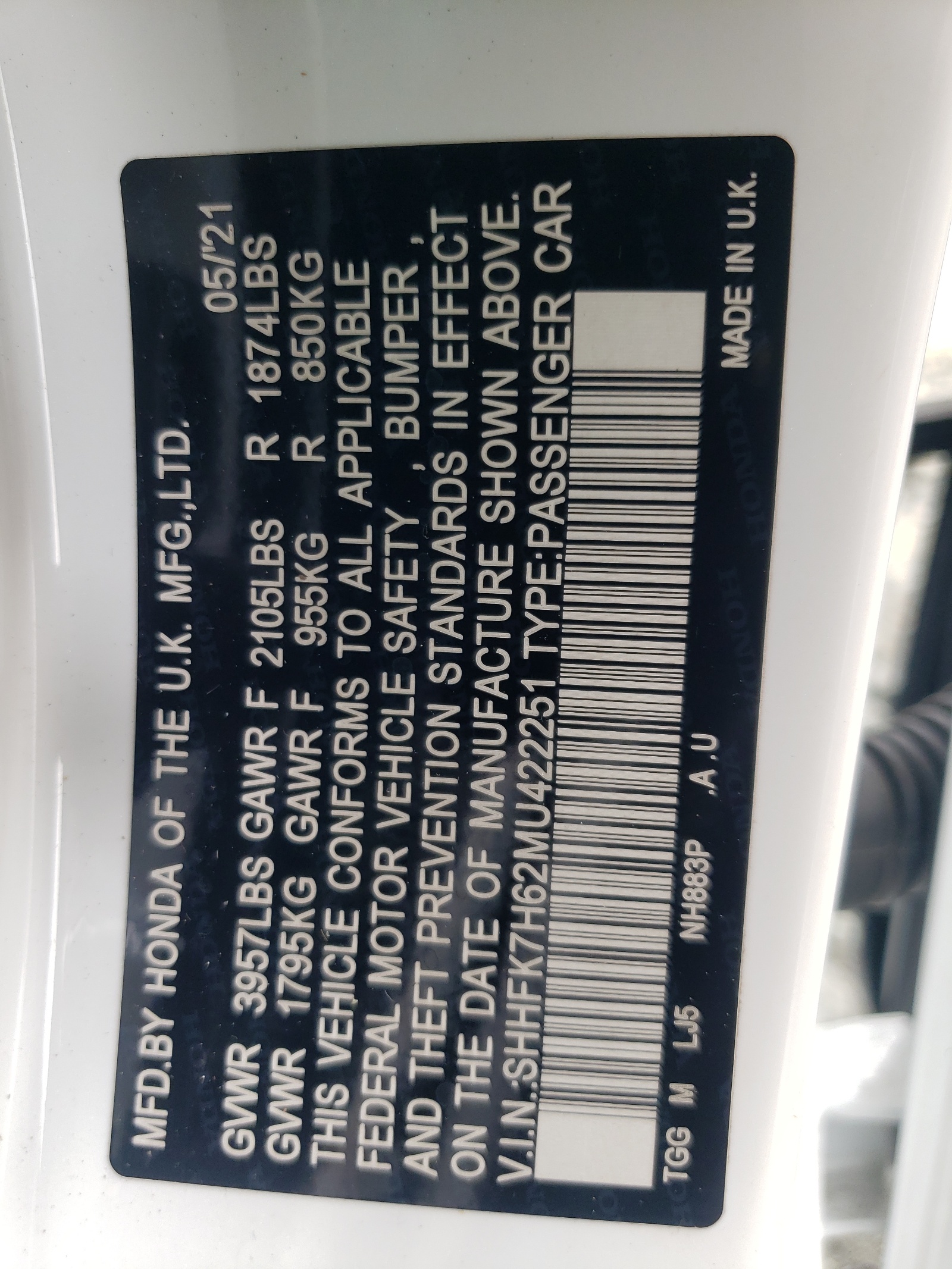 SHHFK7H62MU422251 2021 Honda Civic Ex SHHFK7H62MU422251 2021 Honda Civic Ex