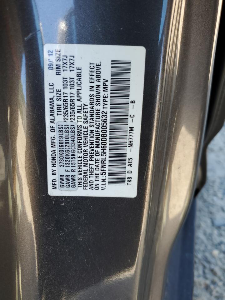 5FNRL5H60DB005632 2013 Honda Odyssey Exl