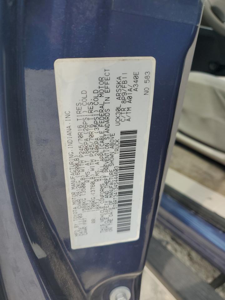 5TBRT34134S444603 2004 Toyota Tundra Access Cab Sr5