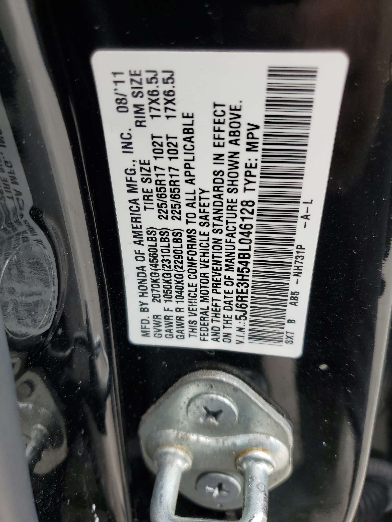 5J6RE3H54BL046128 2011 Honda Cr-V Ex