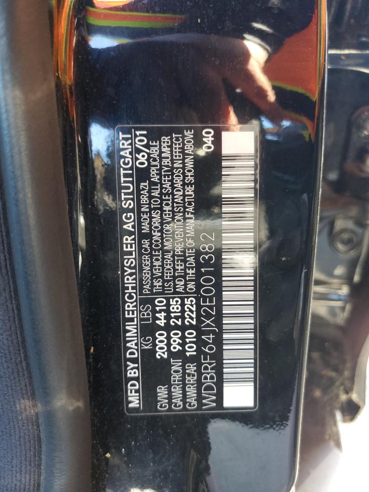 2002 Mercedes-Benz C 320 VIN: WDBRF64JX2E001382 Lot: 68747024