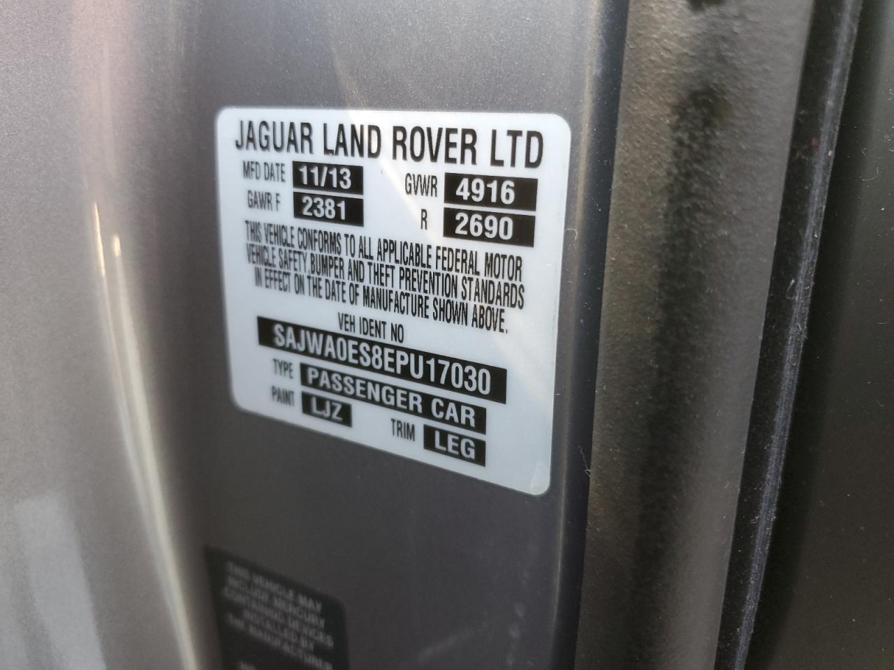 2014 Jaguar Xf VIN: SAJWA0ES8EPU17030 Lot: 67765674