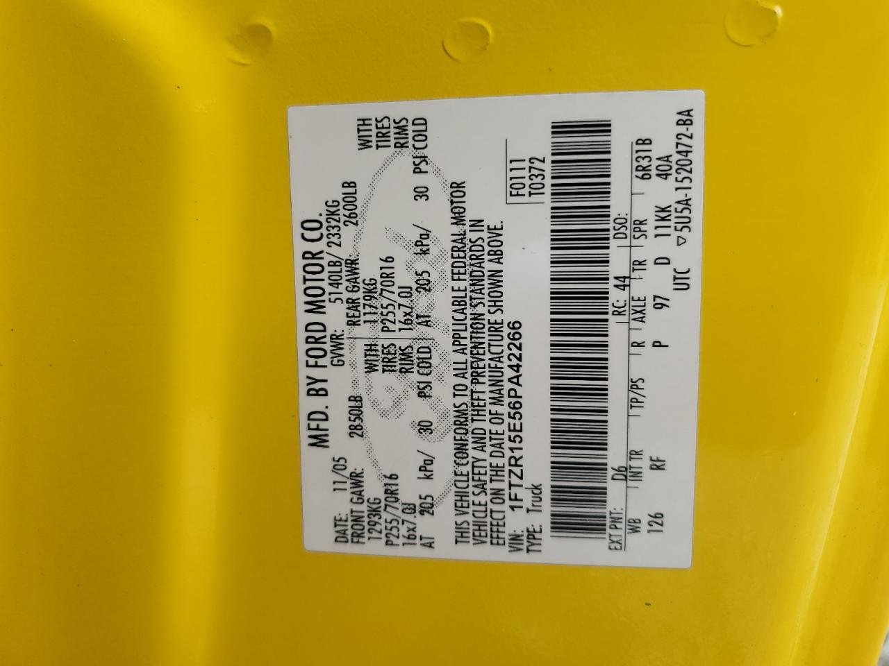 2006 Ford Ranger Super Cab VIN: 1FTZR15E56PA42266 Lot: 66137574