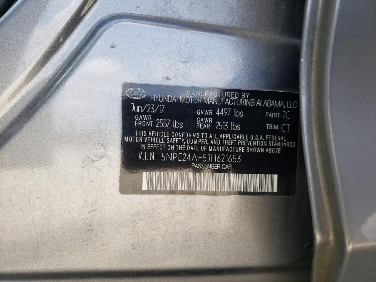 2018 Hyundai Sonata Se VIN: 5NPE24AF5JH621653 Lot: 65780024