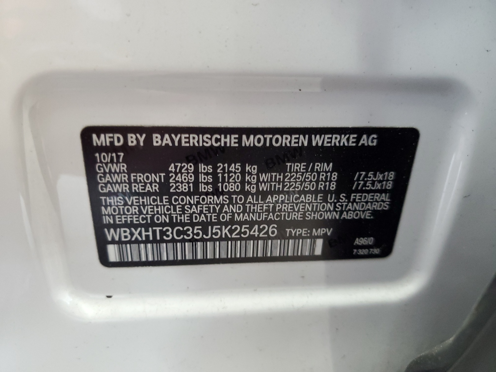 WBXHT3C35J5K25426 2018 BMW X1 xDrive28I