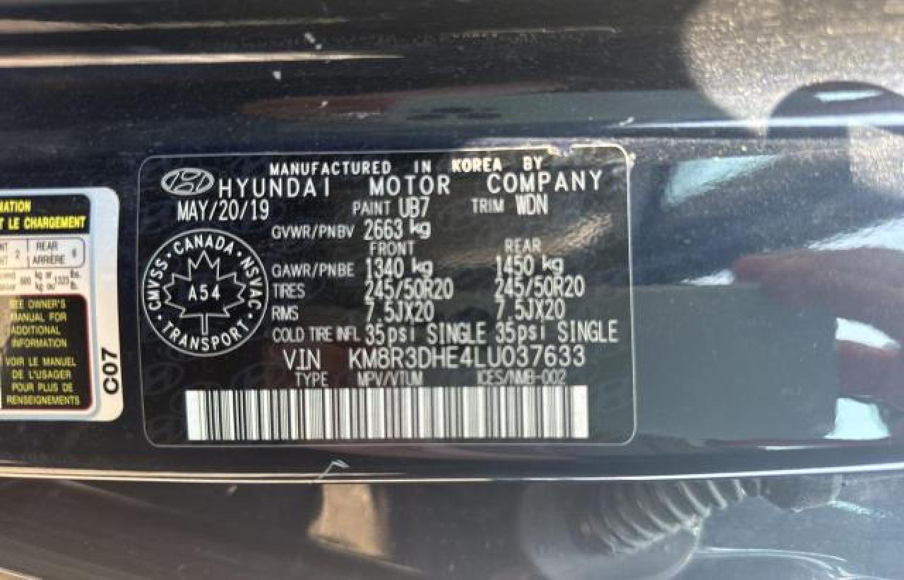 2020 Hyundai Palisade Sel VIN: KM8R3DHE4LU037633 Lot: 65960184