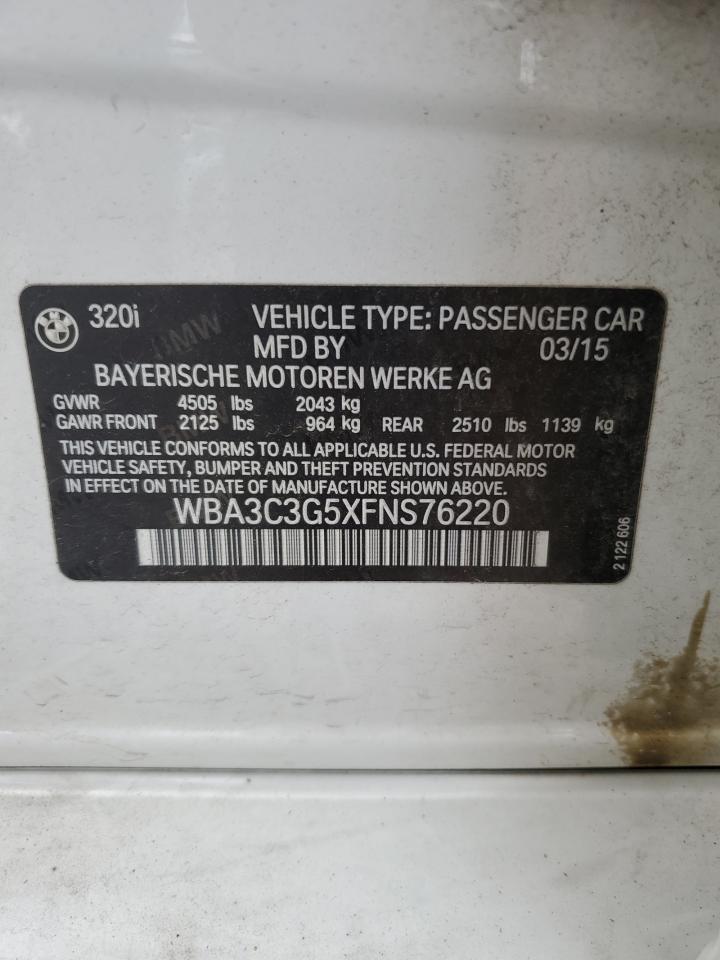 2015 BMW 320 I xDrive VIN: WBA3C3G5XFNS76220 Lot: 66916484