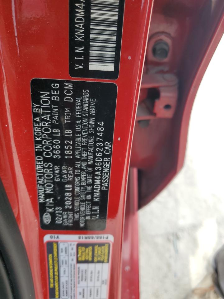 2013 Kia Rio Lx VIN: KNADM4A36D6237484 Lot: 66814694