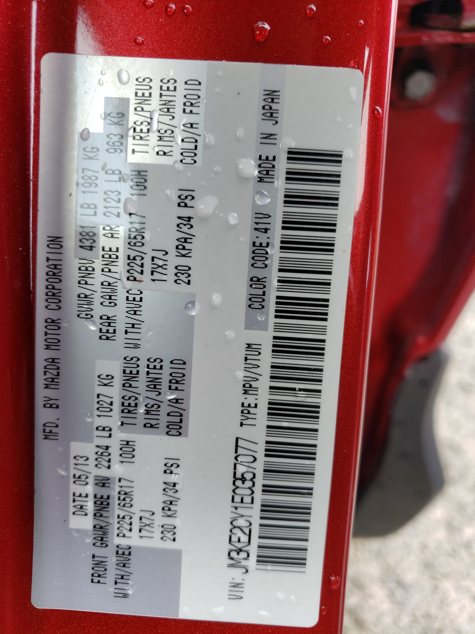 JM3KE2CY1E0357077 2014 Mazda Cx-5 Touring