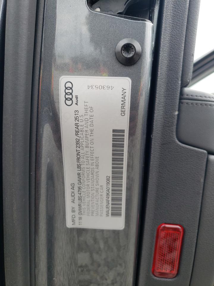 2019 Audi A4 Premium Plus VIN: WAUENAF49KA019082 Lot: 65585404