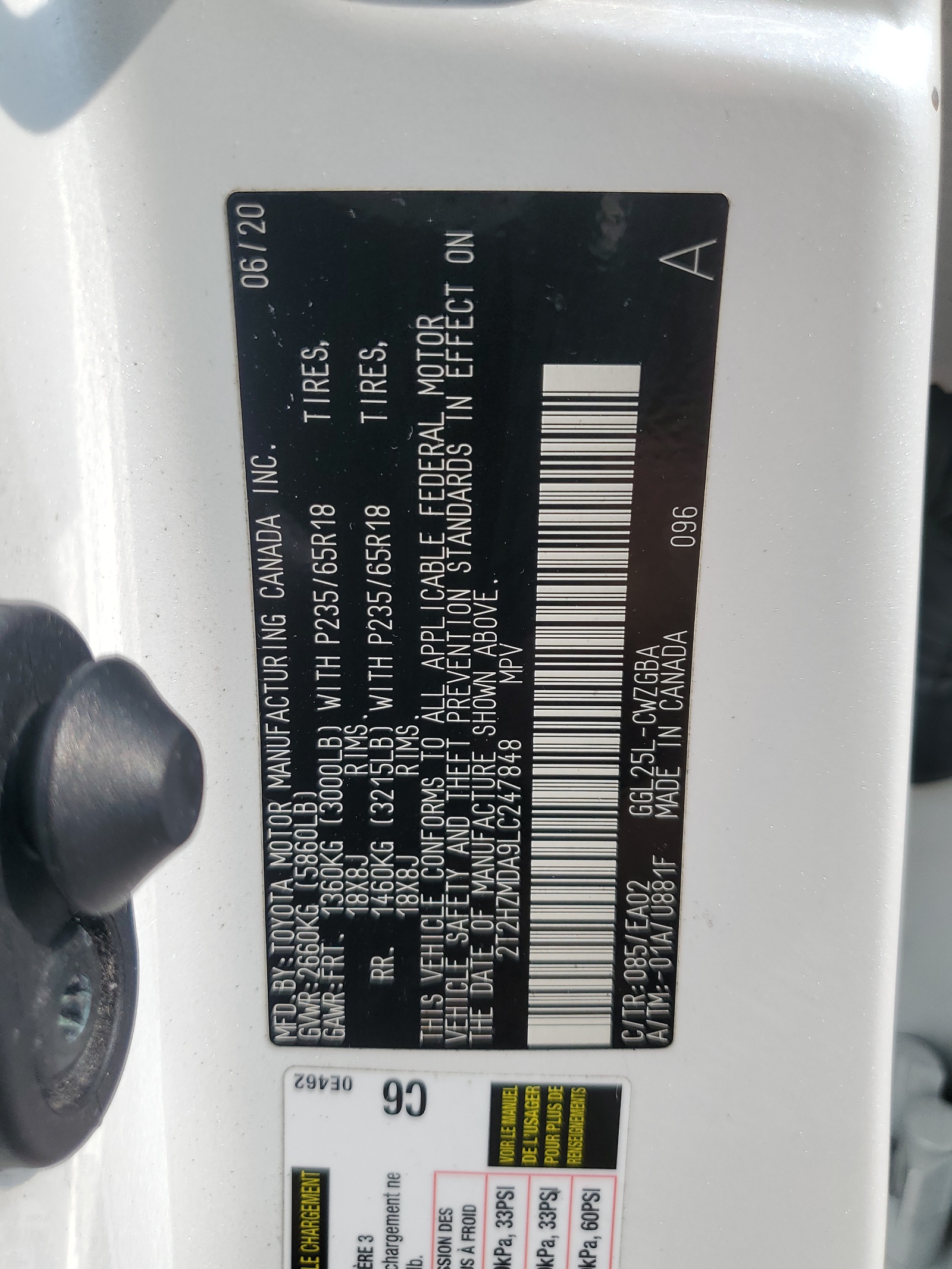 2T2HZMDA9LC247848 2020 Lexus Rx 350